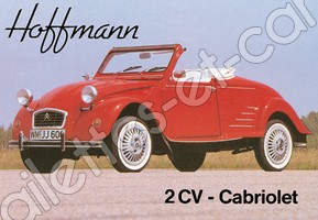 CARTE POSTALE 2 CV CAB ROUGE VINTAGE