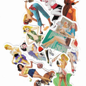 LOT AUTOCOLLANTS PINUP VINTAGE