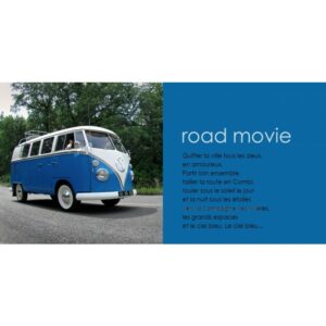 CARTE POSTALE VW COMBI ROAD VINTAGE